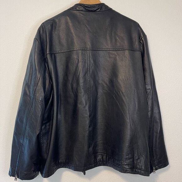 Roundtree & Yorke Lambskin Black Leather Motorcycle Biker Jacket Size XXL - Picture 13 of 15